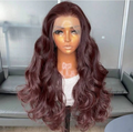 22" Deep Burgundy Body Wave Human Blend Wig