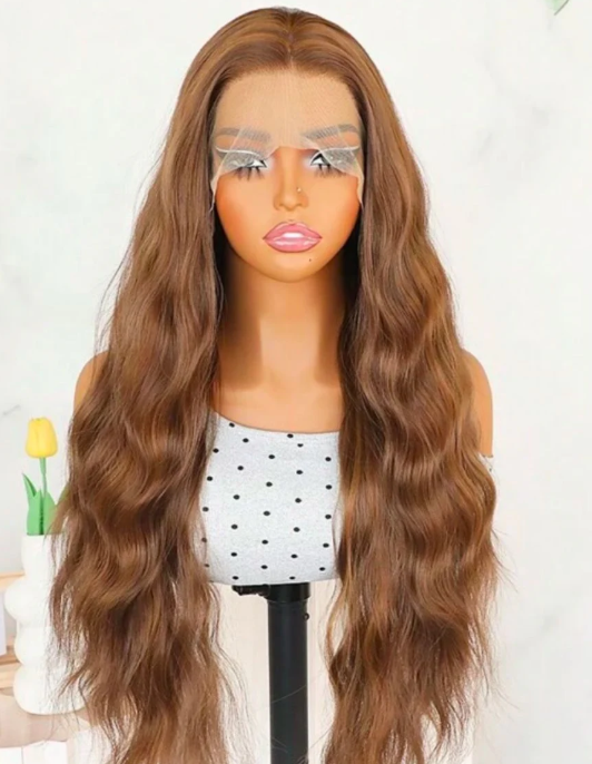 26" Two Toned Brown Loose Curl Wig