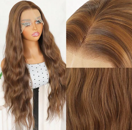 26" Two Toned Brown Loose Curl Wig