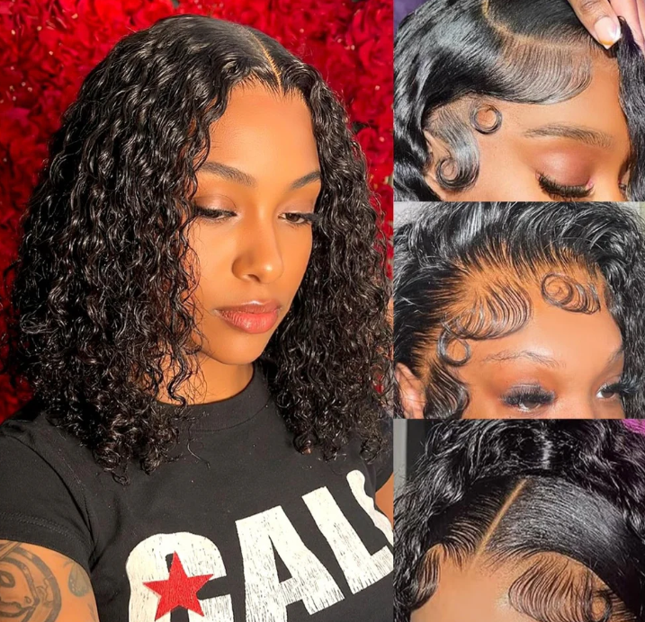 5x5 Gluess Human Hair Water Curl Wig