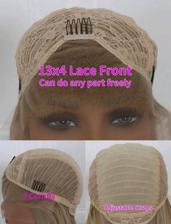 24" Blonde 13x4 Lace Front Human Blend Wig